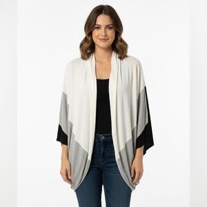 Renee C. Colorblock Striped Cocoon Jersey Knit Cardigan Size S/M